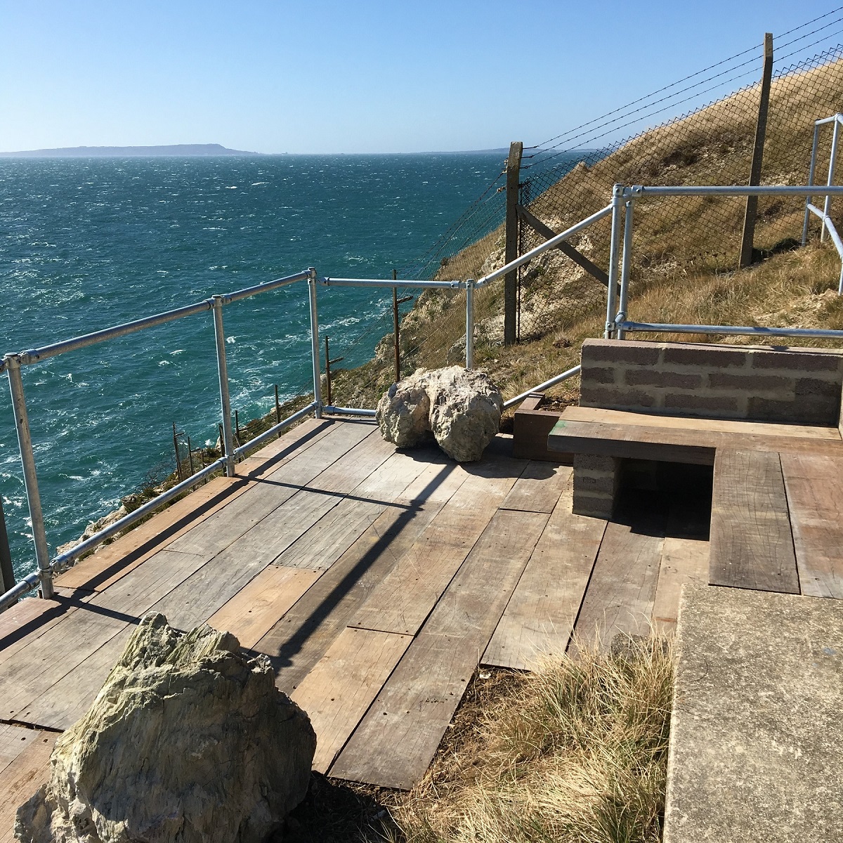 Lulworth Fossil Forest seating area